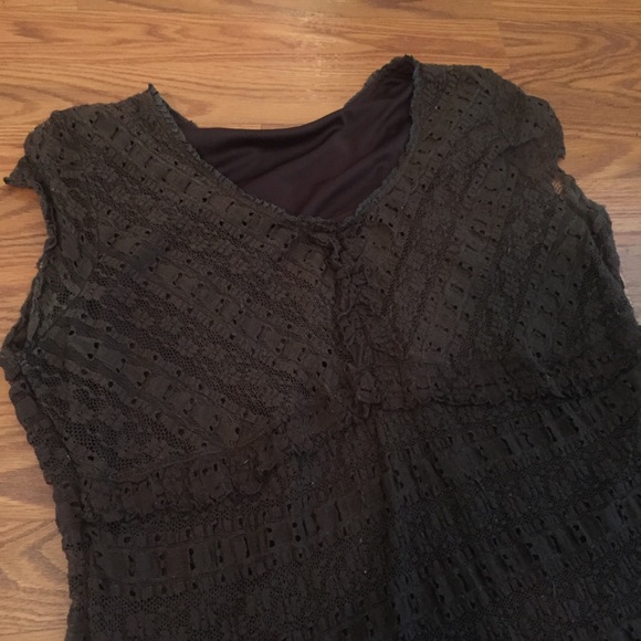 Brown Lace Cap Sleeve Tank Top - Picture 13 of 13